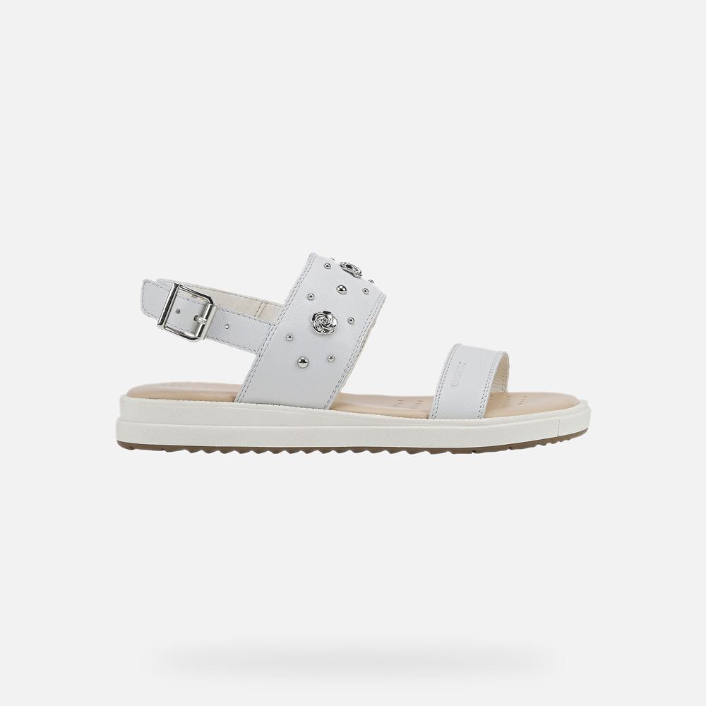 Sandalias Geox Menina Branco - Rebecca - BSIPO1482